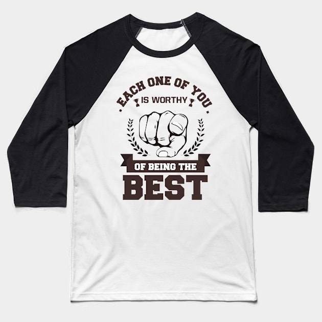 YOU DESERVE Baseball T-Shirt by DZHotMess